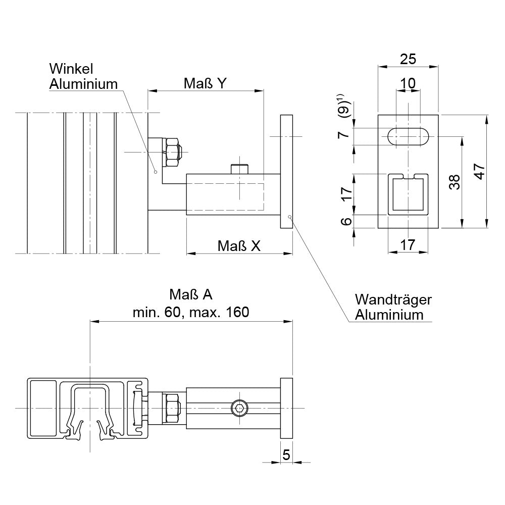 Warema Führungsschienehalter Typ H5